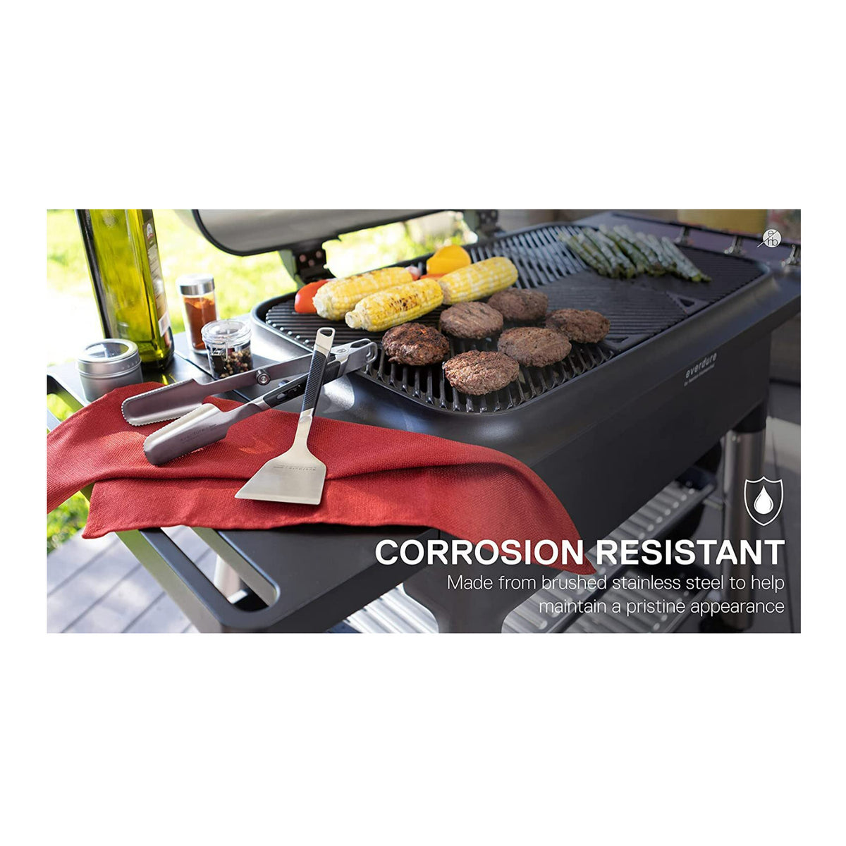 Everdure Premium Stainless Steel Heavy Duty Grilling Medium Utensils Set