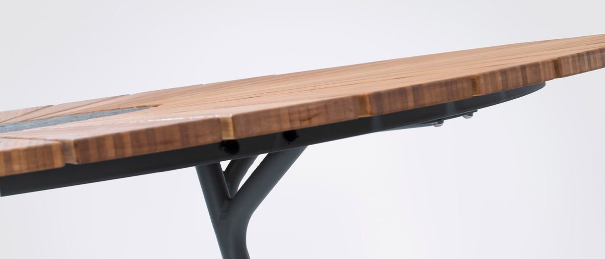 Houe CIRCLE Dining Table with Bamboo Lamellas (Gray Aluminum Legs,Granite Stone)