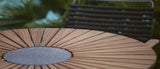 Houe CIRCLE Dining Table with Bamboo Lamellas (Gray Aluminum Legs,Granite Stone)