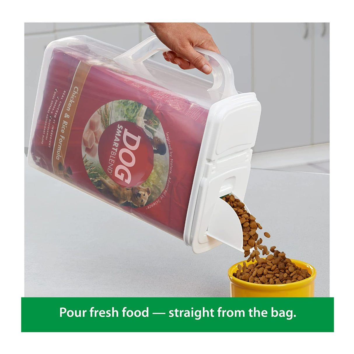 Buddeez Pet Food 8-Quart Bird Seed and Dog Food Storage Container with Handle