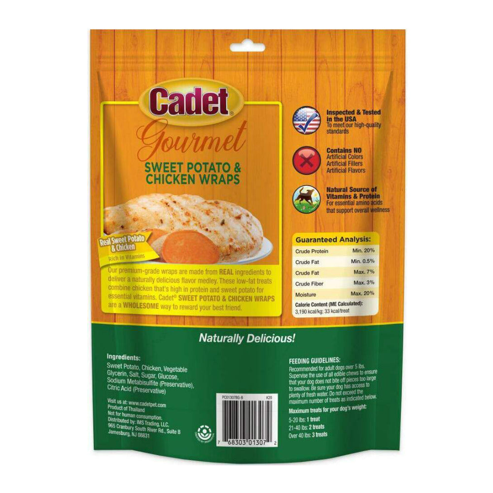 Cadet Gourmet Chicken-Wrapped Sweet Potato 14 oz High-Protein Premium Dog Treats