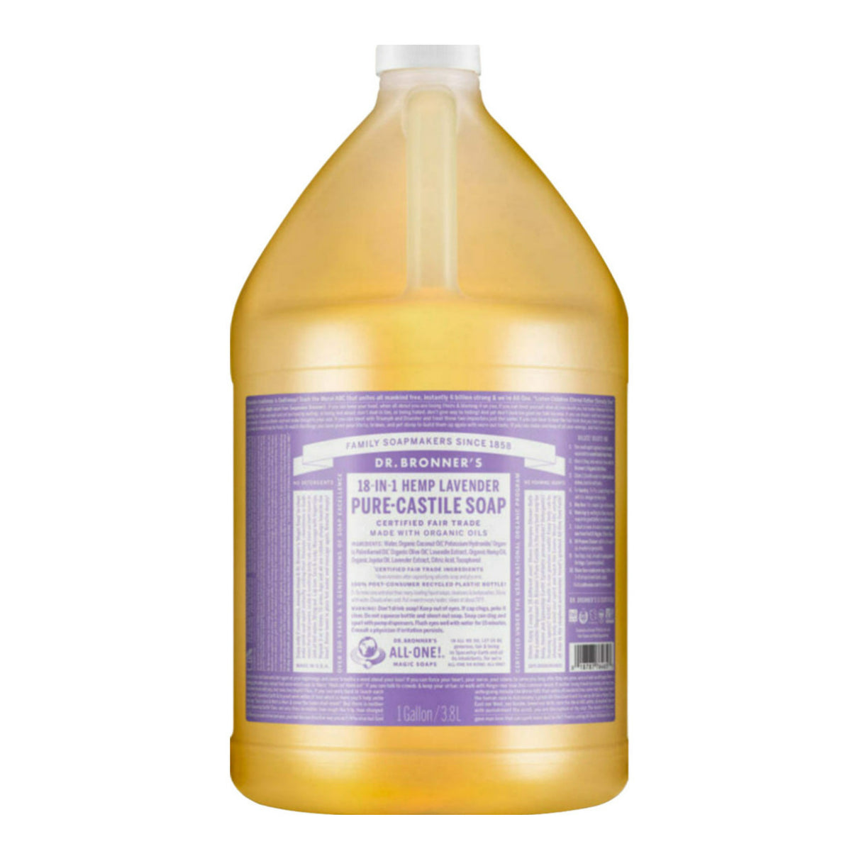 Dr. Bronners 1-Gallon Lavender Scent Versatile Pure Castile Liquid Soap