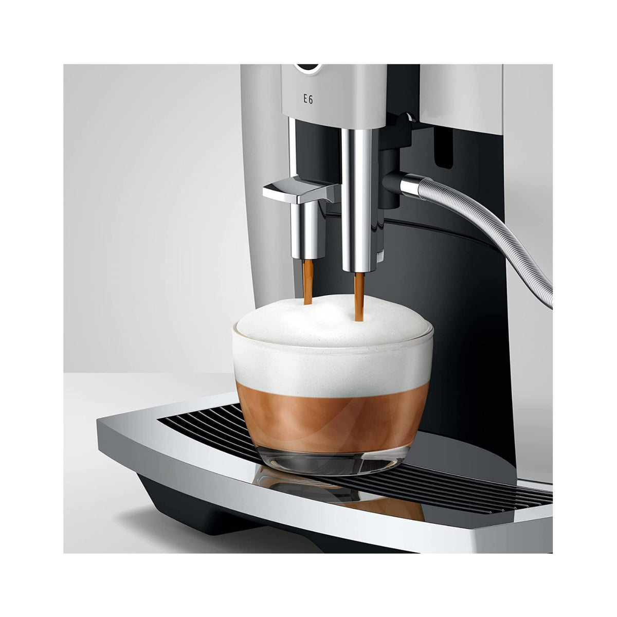 Jura E6 Automatic Espresso Machine with Programmable Coffee Strength (Platinum)