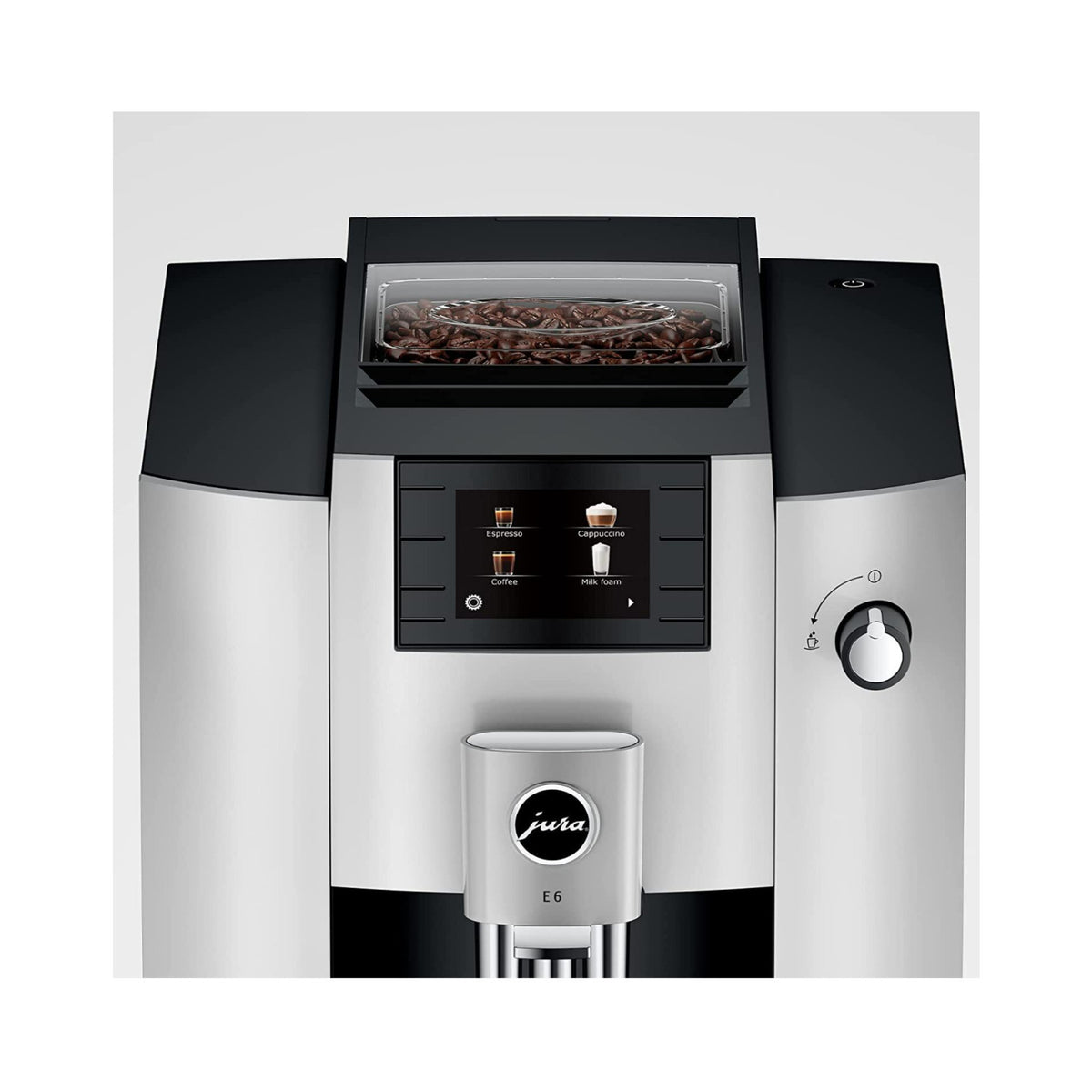 Jura E6 Automatic Espresso Machine with Programmable Coffee Strength (Platinum)