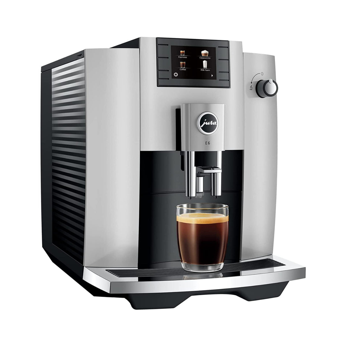 Jura E6 Automatic Espresso Machine with Programmable Coffee Strength (Platinum)