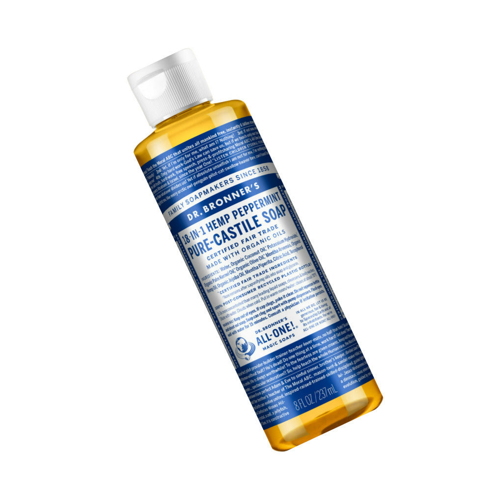 Dr. Bronners Organic 18-in-1 All-Purpose Peppermint Liquid Soap (8 Oz) (2-Pack)