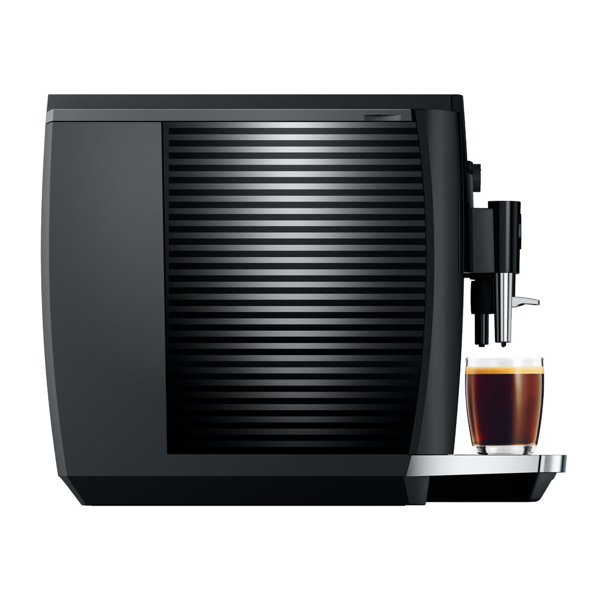 Jura E4 Coffee Machine (Piano Black) with Filter, Cleaning Tablets and Coffee