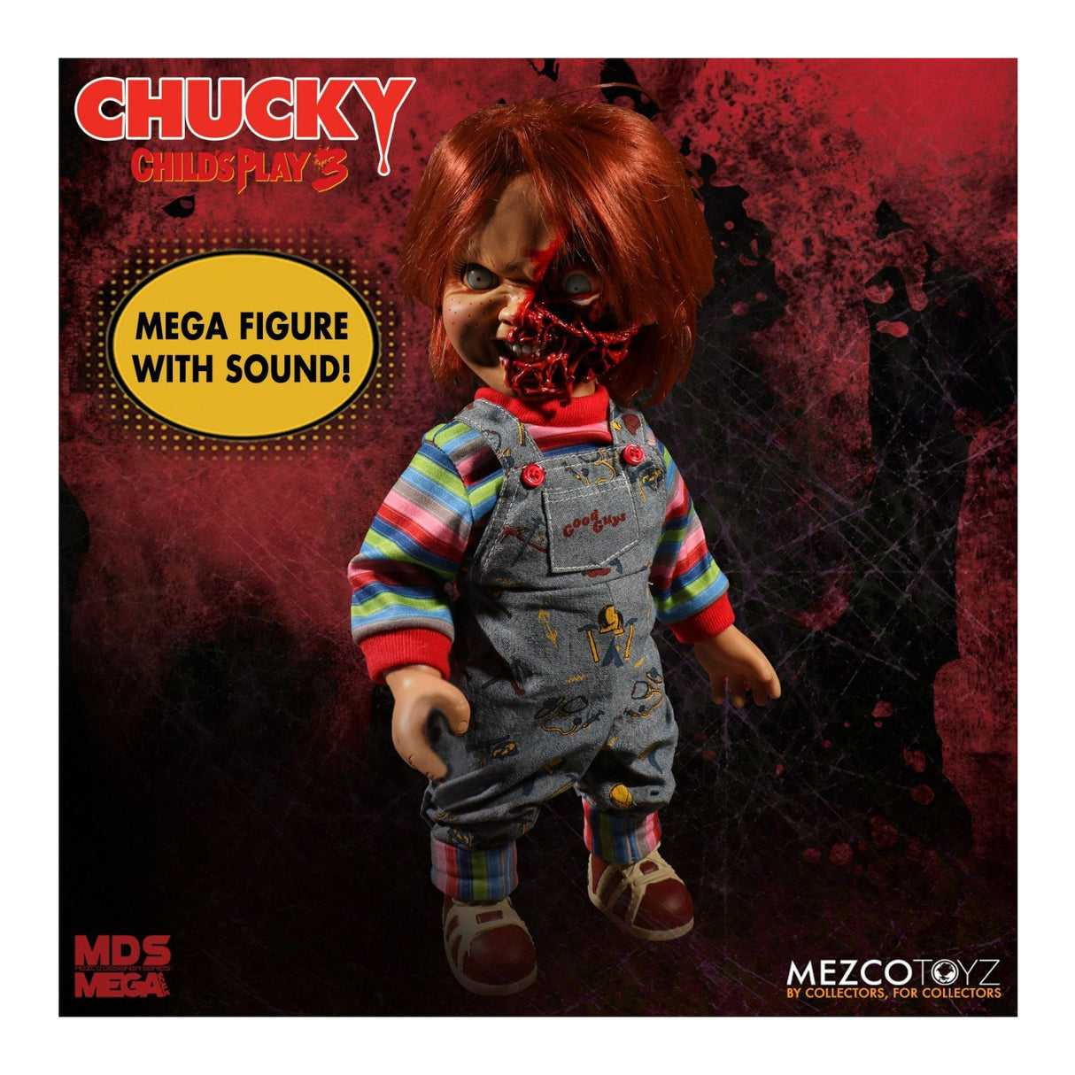Mezco Toyz Child's Play 3 Talking Pizza Face Chucky 15-Inch Action Figure