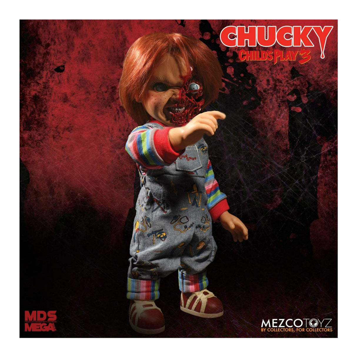 Mezco Toyz Child's Play 3 Talking Pizza Face Chucky 15-Inch Action Figure