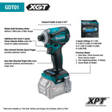 Makita GDT01Z Xgt 40V Max Impact Driver 4 Speed, Bare Tool