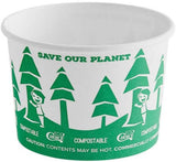 EcoChoice Compostable Paper Food Cup with Tree Design 8 oz. - 25/Pack