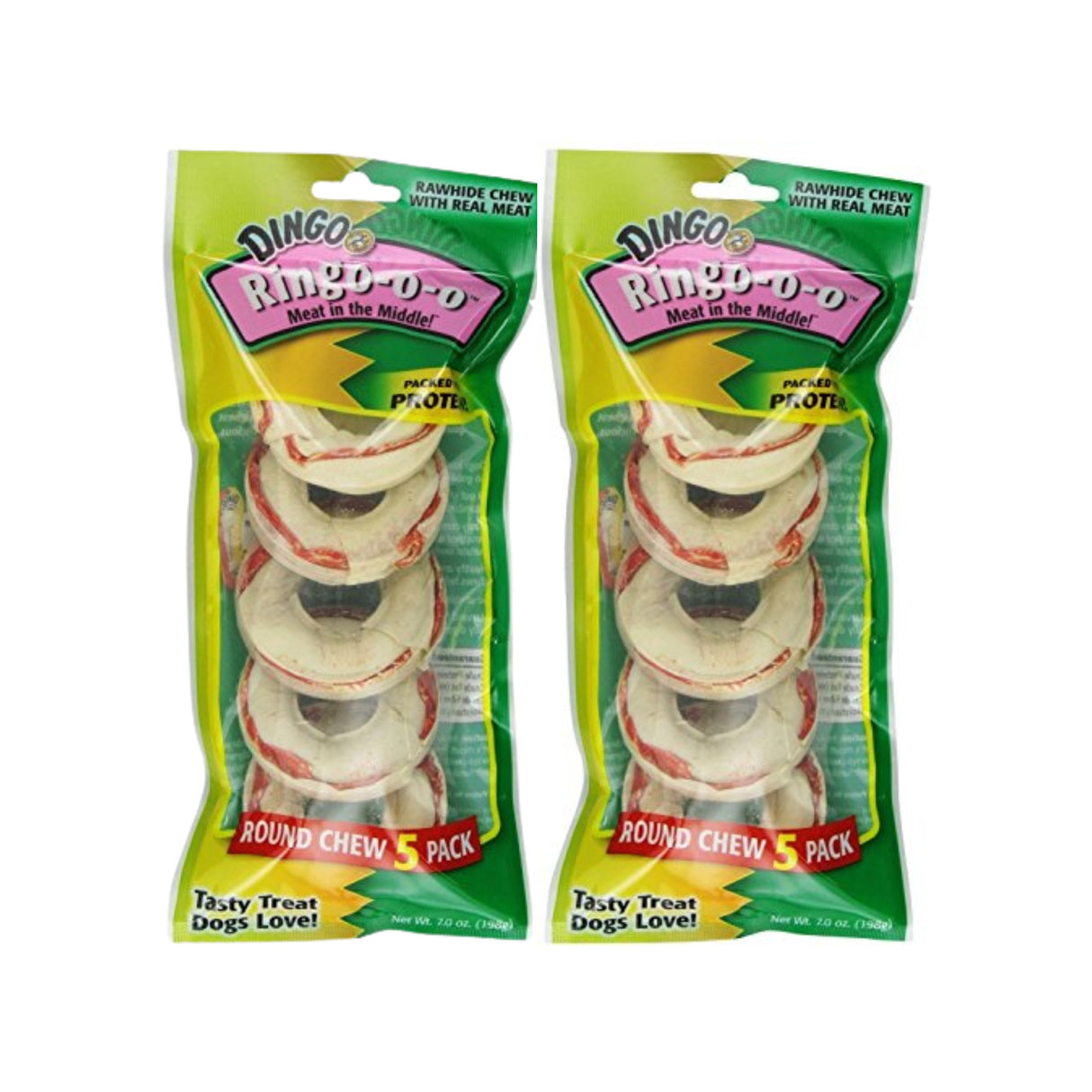 Dingo Ringo Rawhide Treats (Ringo-o-o), Pack of 2