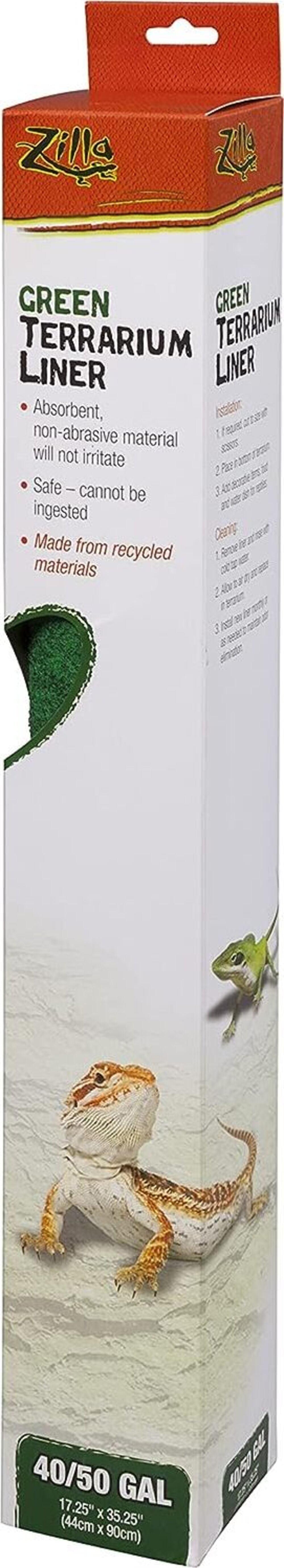 Zilla 1 Pack of Terrarium Liners, 40/50 Gallon, Green