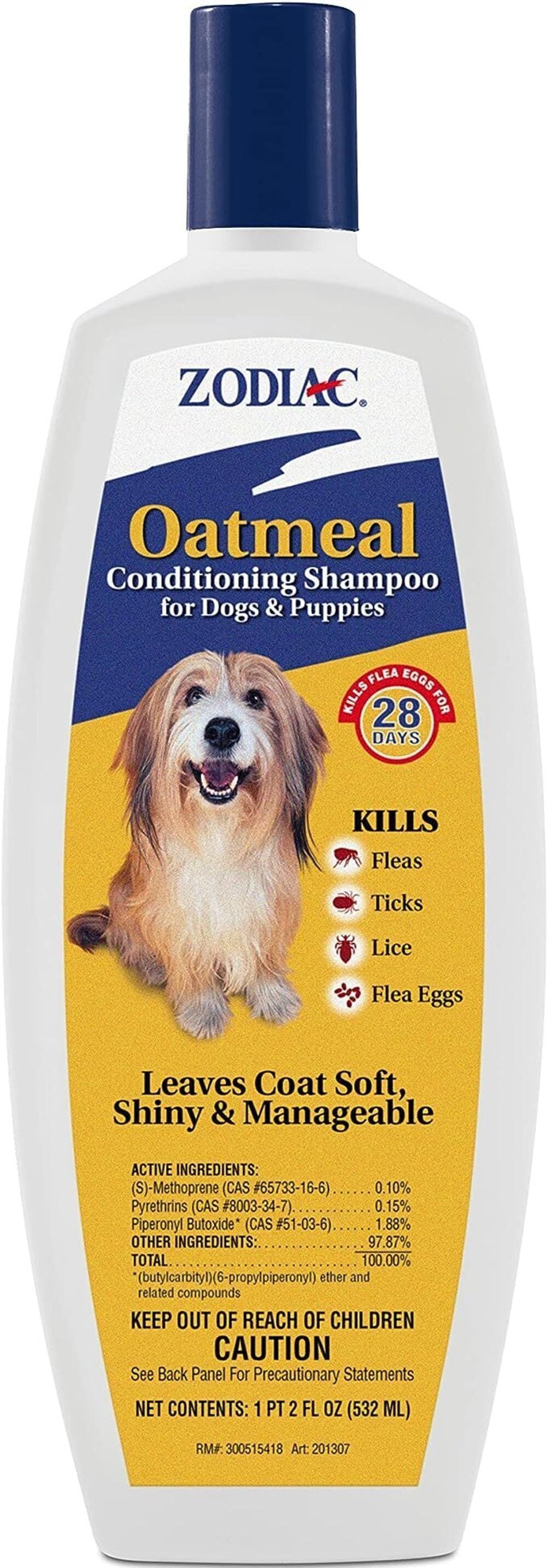 Zodiac Oatmeal Flea and Tick, Dog and Puppy Conditioning Shampoo 18oz (1 Pack)