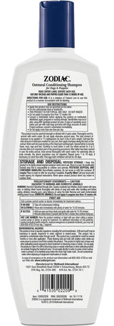 Zodiac Oatmeal Flea and Tick, Dog and Puppy Conditioning Shampoo 18oz (1 Pack)