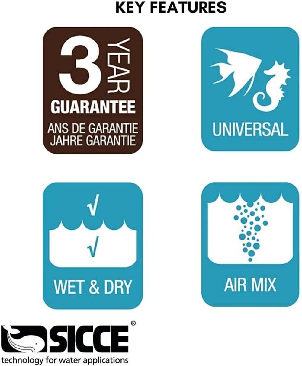 SICCE MULTI 2500 Multifunction Aquarium Pump, 715 GPH