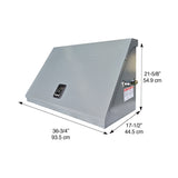 Montezuma XL450G 36 x 17 inch Triangle Toolbox (Steel, Textured Light Gray)