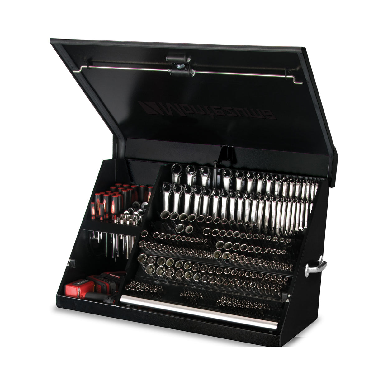 Montezuma XL450G 36 x 17 inch Triangle Toolbox (Steel, Textured Light Gray)