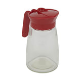 GoodCook 12 oz. Glass Syrup Dispenser with Lid (Clear/Red)