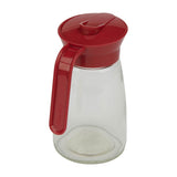 GoodCook 12 oz. Glass Syrup Dispenser with Lid (Clear/Red)