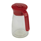GoodCook 12 oz. Glass Syrup Dispenser with Lid (Clear/Red)