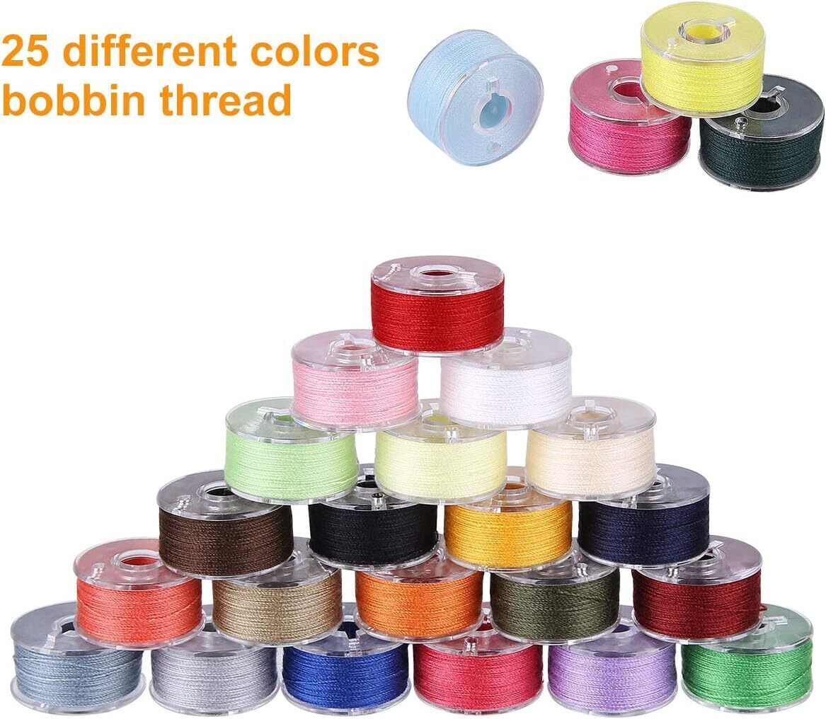 BHSKJSZ Assorted Colors Pre-Wound Bobbins and Sewing Thread Set with Case