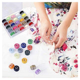 BHSKJSZ Assorted Colors Pre-Wound Bobbins and Sewing Thread Set with Case