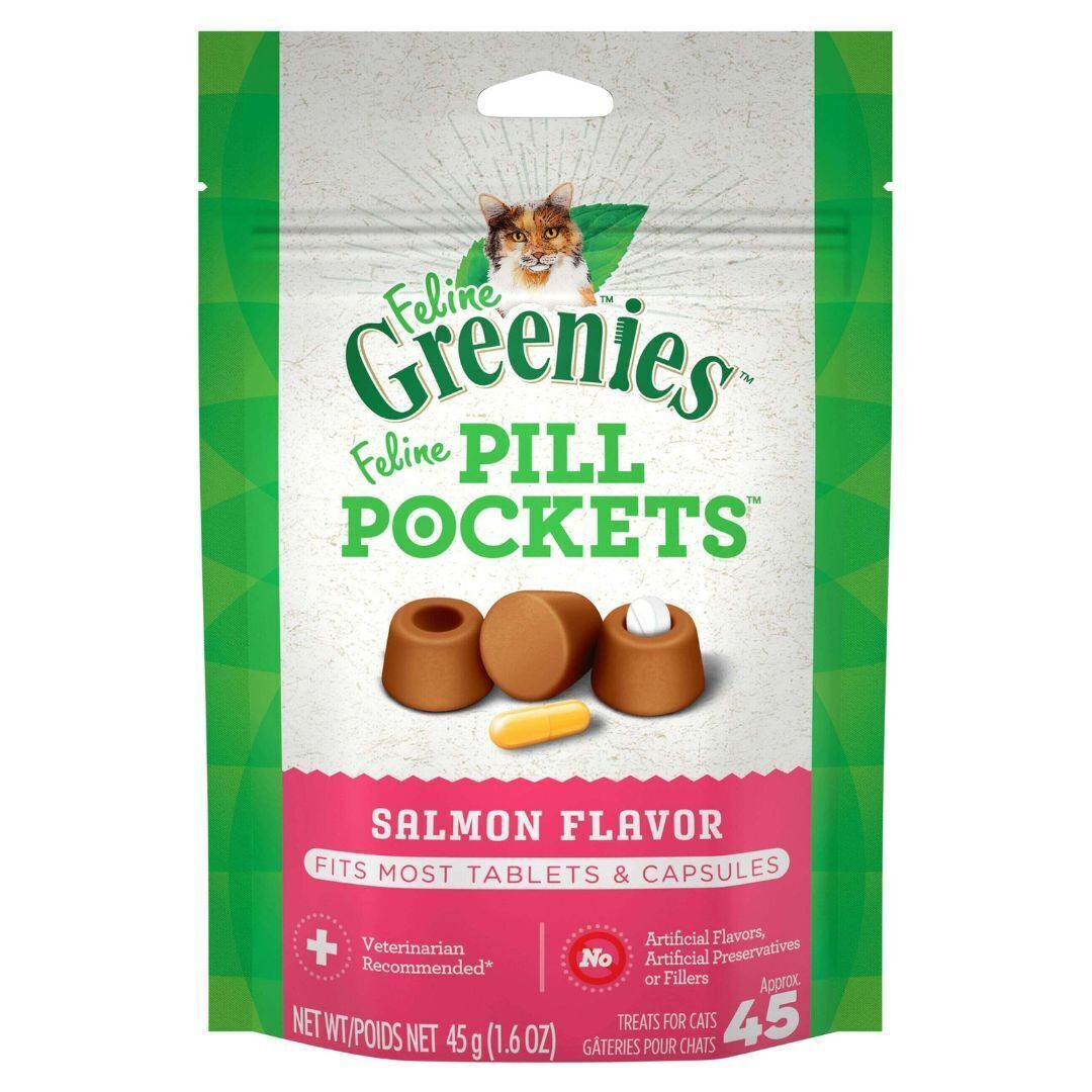 Greenies Pill Pockets Salmon Treats For Cat 45 oz. 1 pk