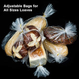 Bread Bags with Ties, Reusable, 100 Clear Bags and 100 Ties