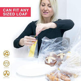 Bread Bags with Ties, Reusable, 100 Clear Bags and 100 Ties