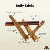 Redbarn All Natural 7 Inches Bully Sticks for Dogs 6 Count