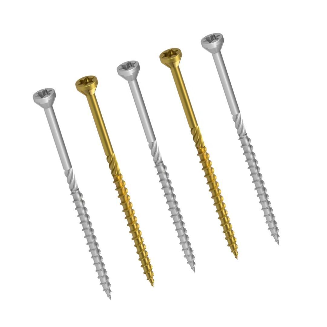Power Pro Trim Screws, All Purpose Wood Bronze, 5lb Tub, 655 pcs
