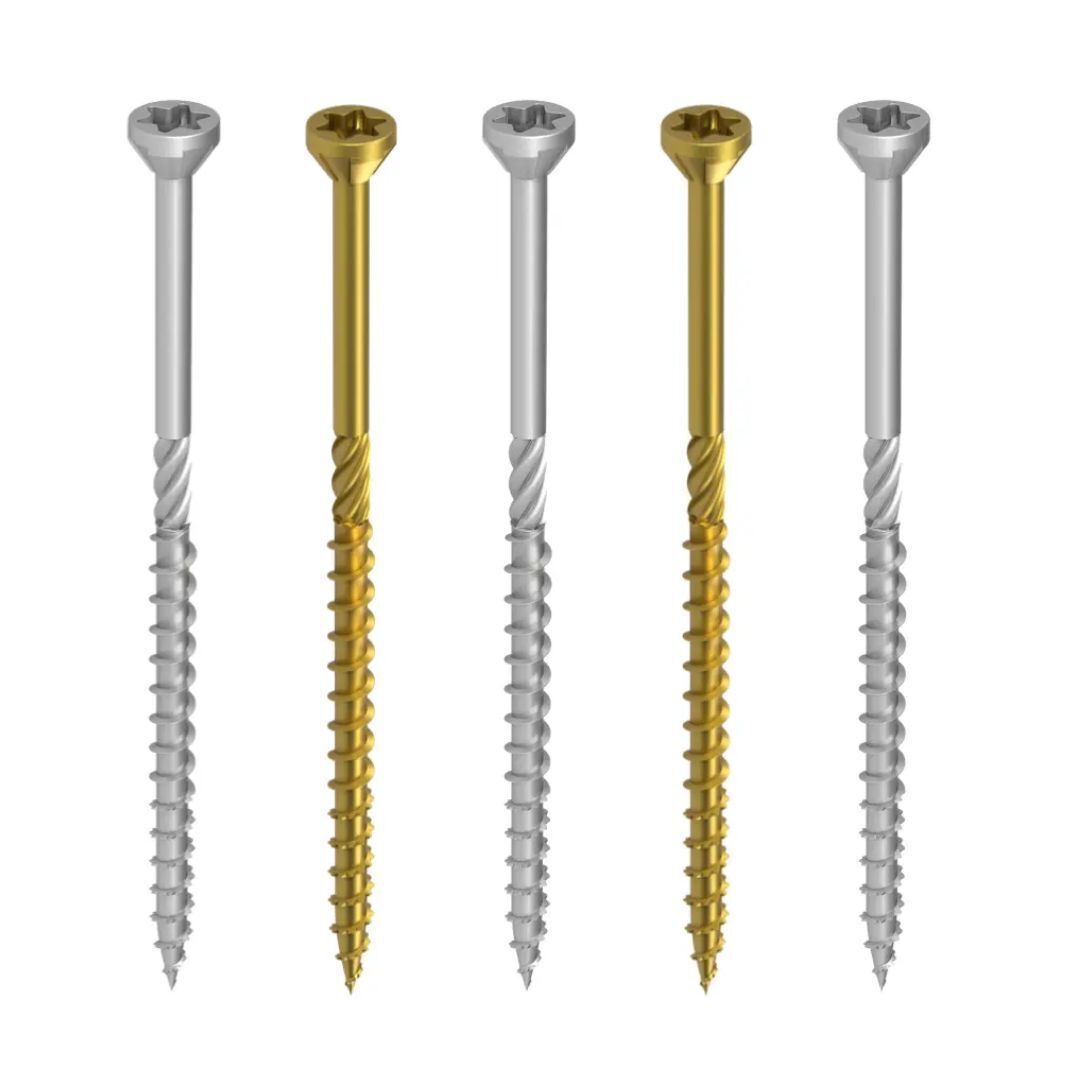 Power Pro Trim Screws, All Purpose Wood Bronze, 5lb Tub, 655 pcs