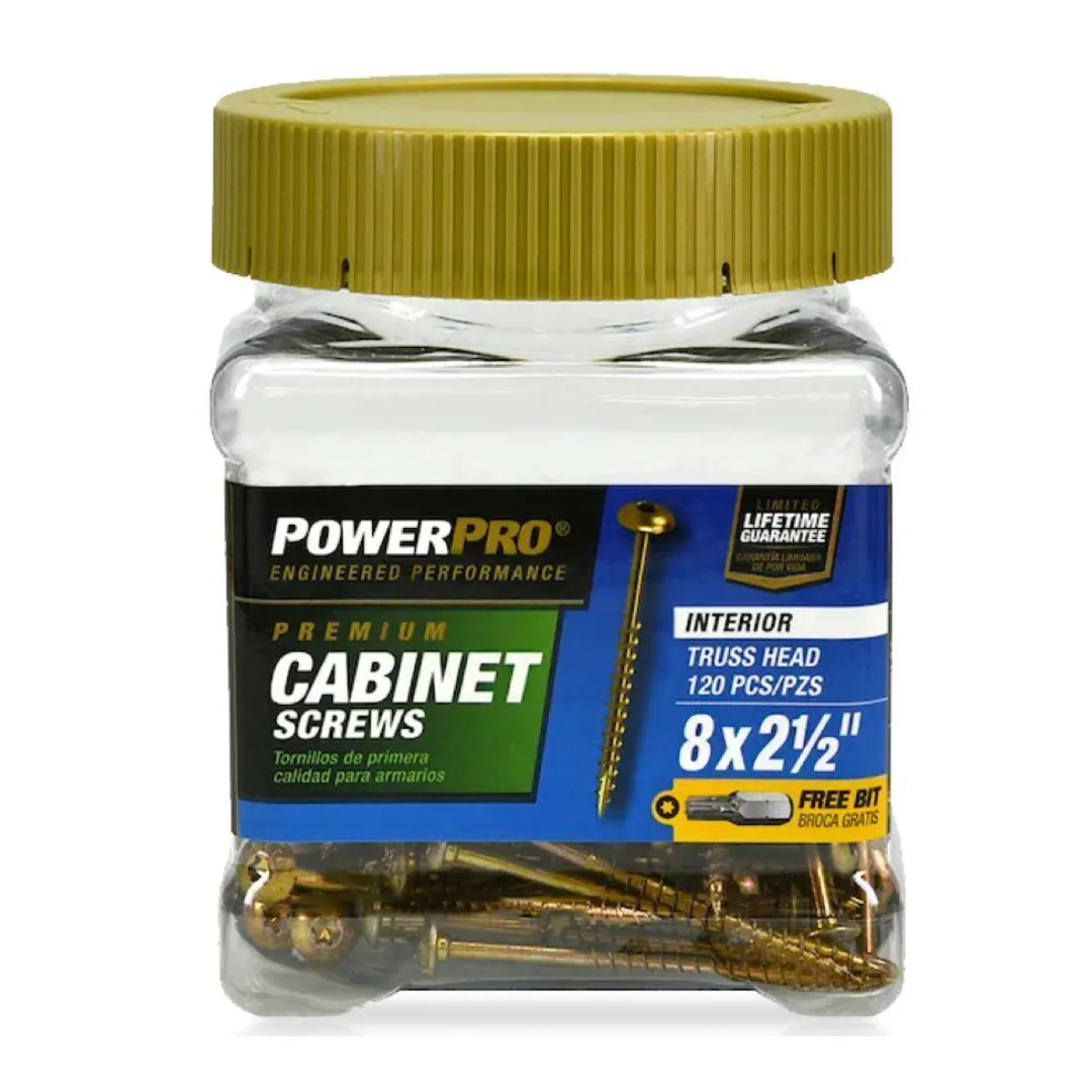 Power Pro Trim Screws, All Purpose Wood Bronze, 5lb Tub, 655 pcs