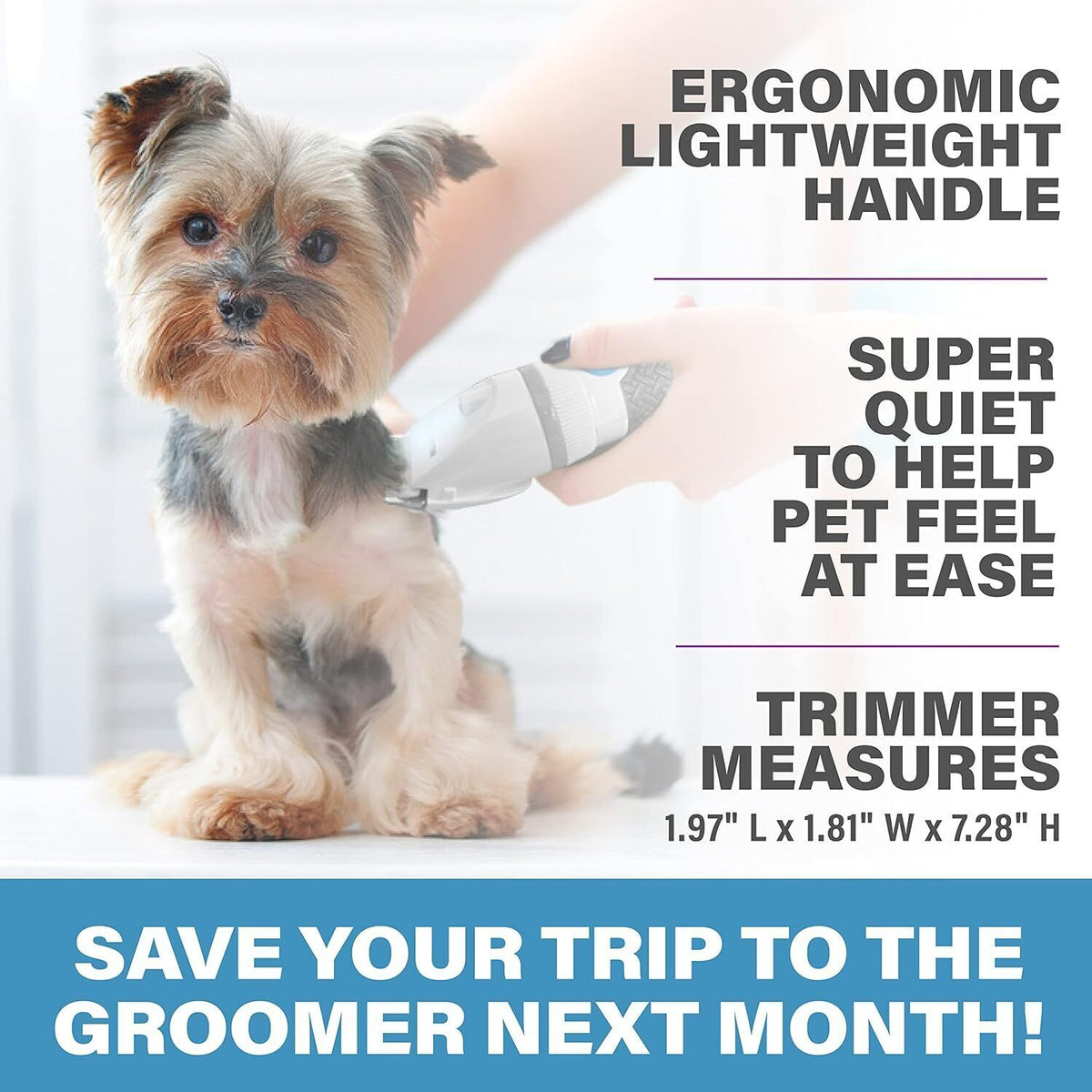 Bell+Howell PawPerfect Pet Fur and Hair Trimmer Dog Hair Clippers with Blades