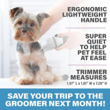 Bell+Howell PawPerfect Pet Fur and Hair Trimmer Dog Hair Clippers with Blades