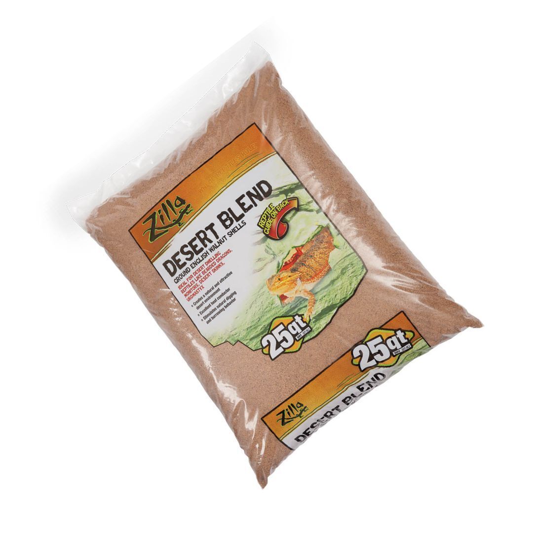 Zilla 11763 Ground English Walnut Shells Desert Blend, 25-Quart Bag,Black