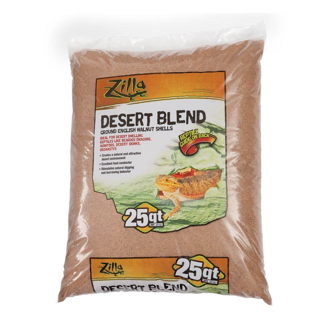 Zilla 11763 Ground English Walnut Shells Desert Blend, 25-Quart Bag,Black