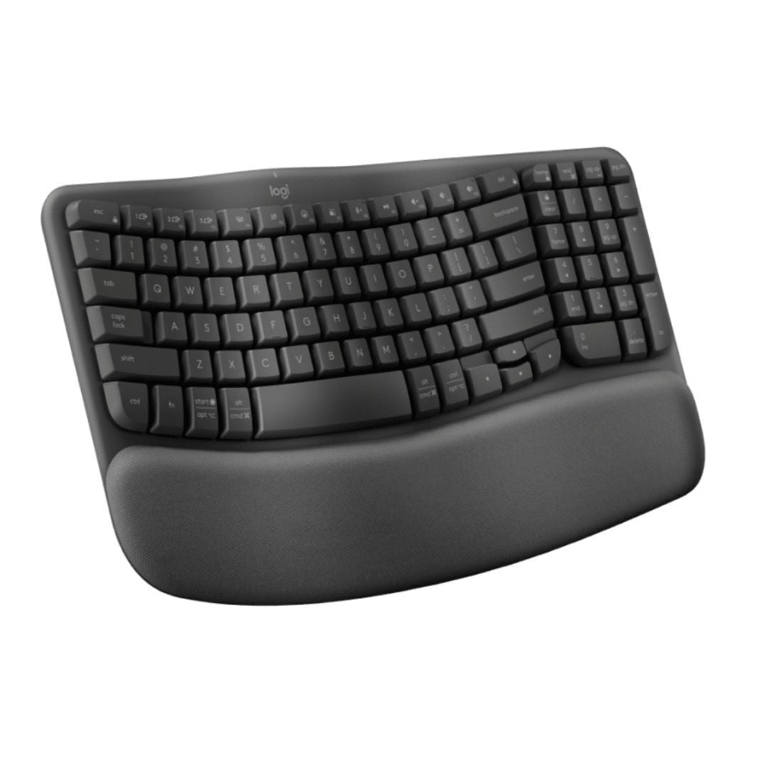 Logitech Ergo Series Wave Keys Wireless Ergonomic Keyboard with Cushioned Palm Rest (Graphite)