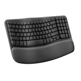 Logitech Ergo Series Wave Keys Wireless Ergonomic Keyboard with Cushioned Palm Rest (Graphite)