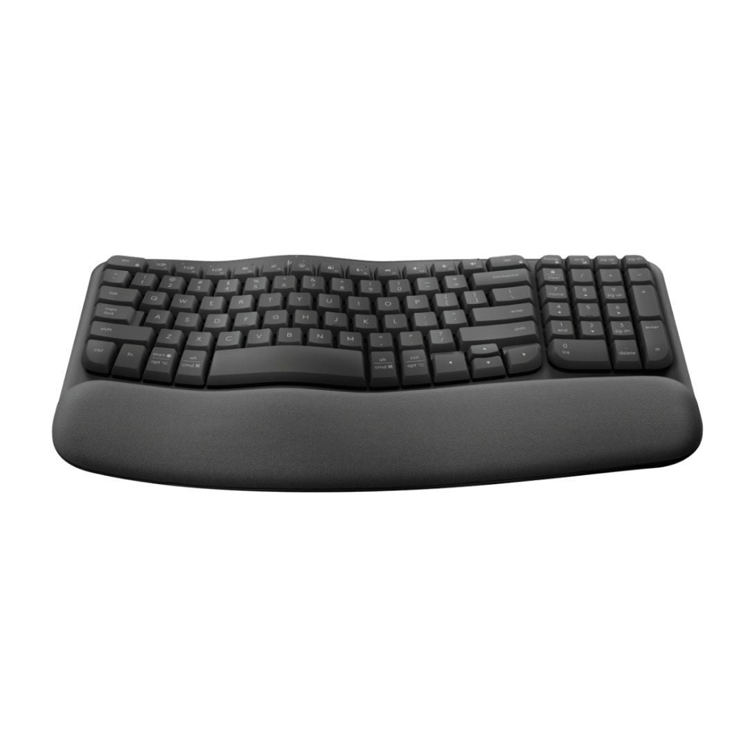 Logitech Ergo Series Wave Keys Wireless Ergonomic Keyboard with Cushioned Palm Rest (Graphite)