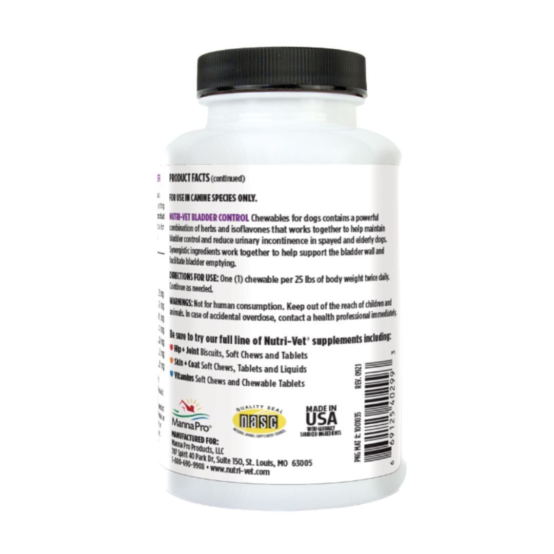Nutri-Vet Bladder Control Supplement for Dogs 90 Chewable Tablets