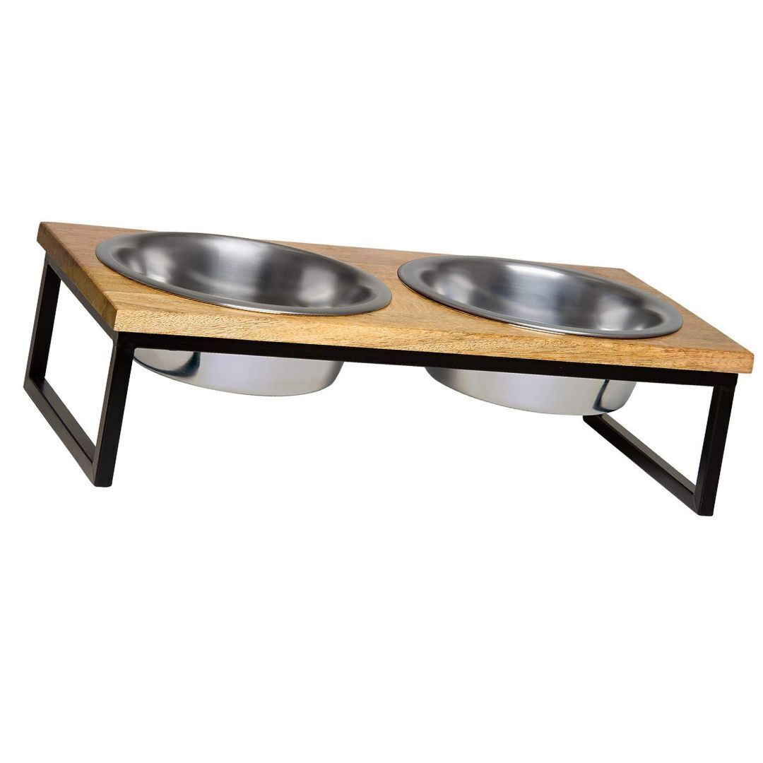 Loving Pets 1 Qt Wooden Top Diner Natural