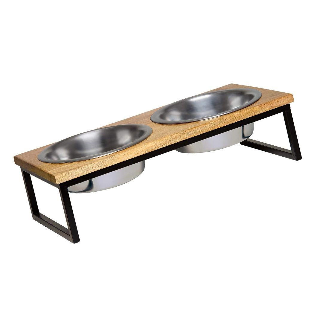 Loving Pets 1 Qt Wooden Top Diner Natural