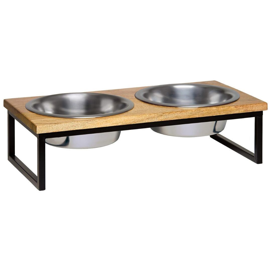 Loving Pets 1 Qt Wooden Top Diner Natural