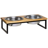 Loving Pets 1 Qt Wooden Top Diner Natural