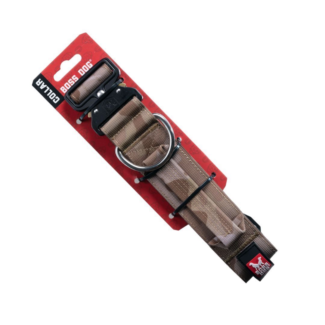 Boss Dog Tactical Collar (Large, Tan Camo)