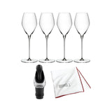 Riedel Veloce Sauvignon Blanc Glasses 4-Pack with Pourer & Polishing Clothes