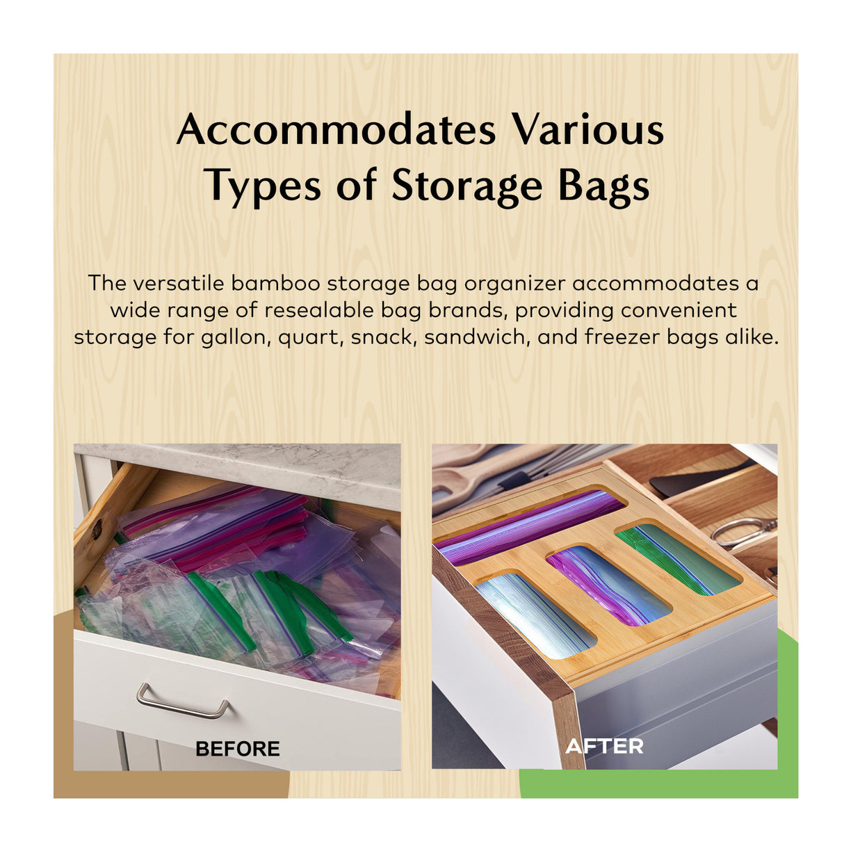Umiboo Bamboo Bag Storage Organizer