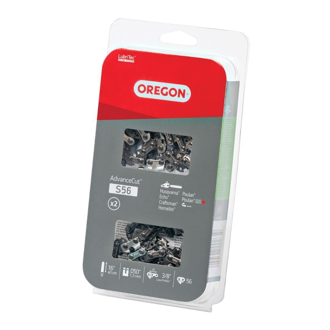 Oregon S56 AdvanceCut Chainsaw Chains 2-Pack, 56 Drive Links Grey